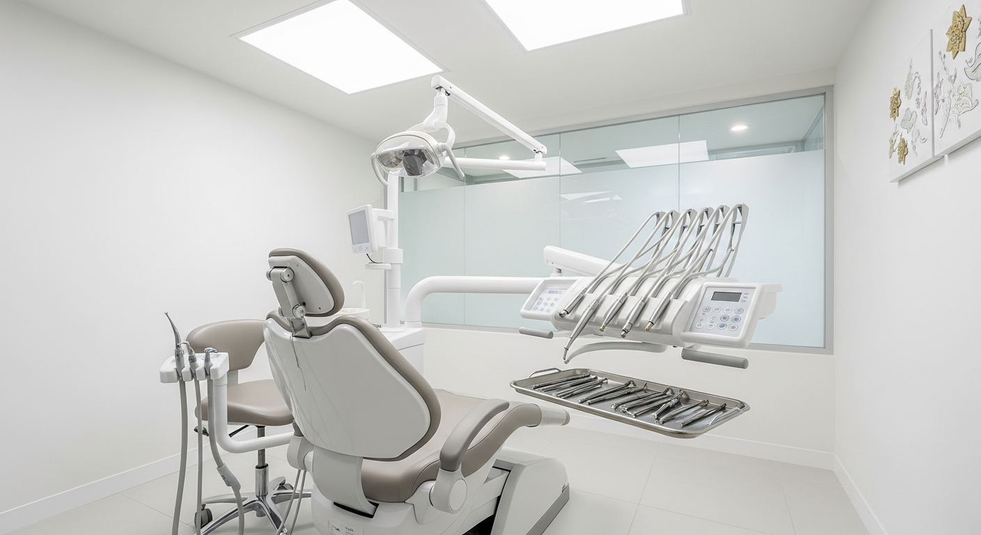 Sleek Thai dental practice with professional dentist at work