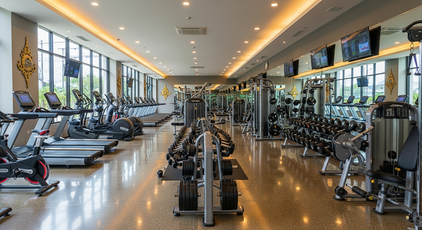 Gym owner in Thailand checking Google Maps ranking on phone