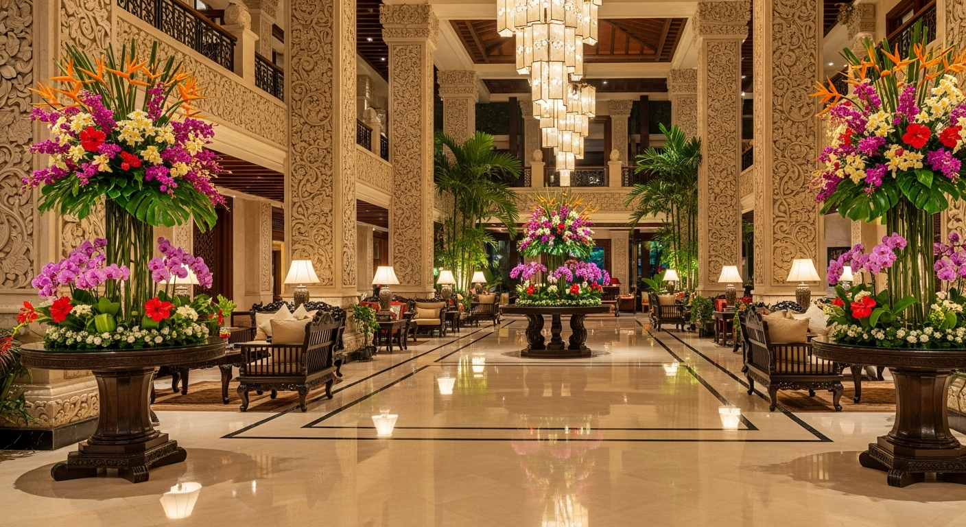 Hotel owner in Indonesia reviewing Google Maps listing and direct booking dashboard