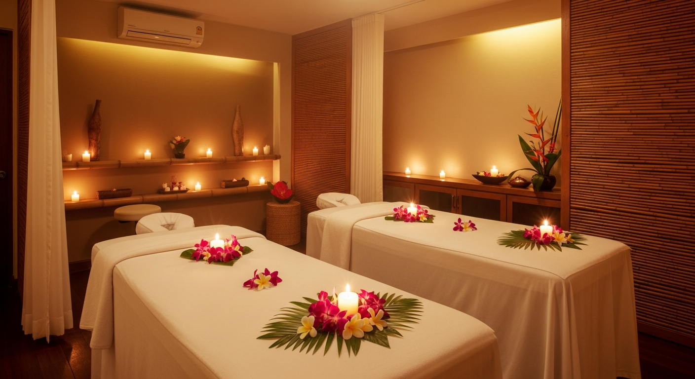 Serene Filipino massage spa with therapist performing traditional massage