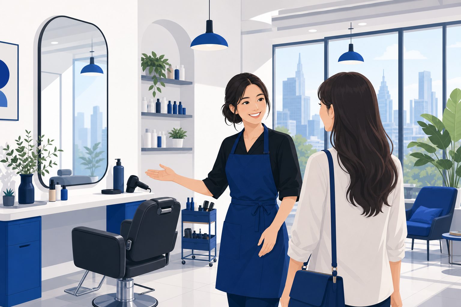 Hairstylist in Bangkok managing bookings and client schedule with Suriya app